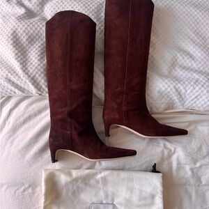 STAUD Wally Western Size 6 Rich Brown Heeled Boots